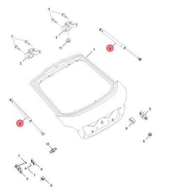 競争力のあるオートパーツ ガスのスプリングリフト サポート 腕バックドア