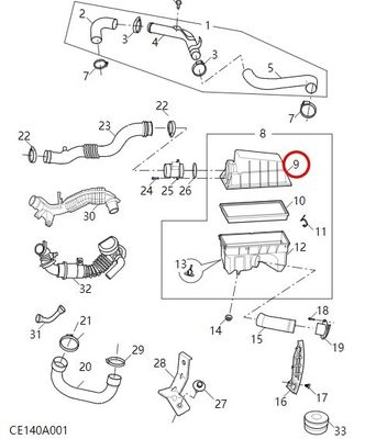 マックス EV80/FCV80/RV80B/V80 C00032808 C00002453用のユニバーサルカーフィットエアフィルター