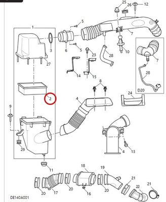 OEM NO C00016587 Maxus G10/G20 2.0T用のオリジナルユニバーサル・オート・パーツエアフィルター