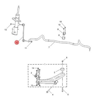 直接販売 EMG6/MG6/ER6/RW-EI5/RW-EI20 10194392用の鉄のフロントスタビライザーバーリンク